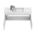 Тумба підвісна MINIMA МДФ фарбований Білий 0300n, soft-touch з умивальником TONI 850