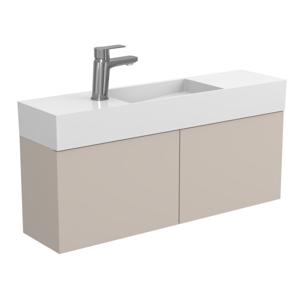 Тумба підвісна MINIMA сіра з умивальником TONI 850