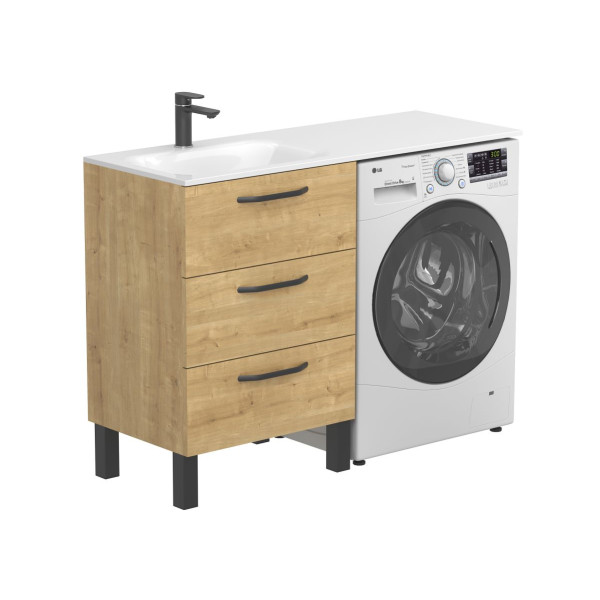 Тумба підлогова TESSA Дуб Гамільтон з умивальником JESSEL 1200 L