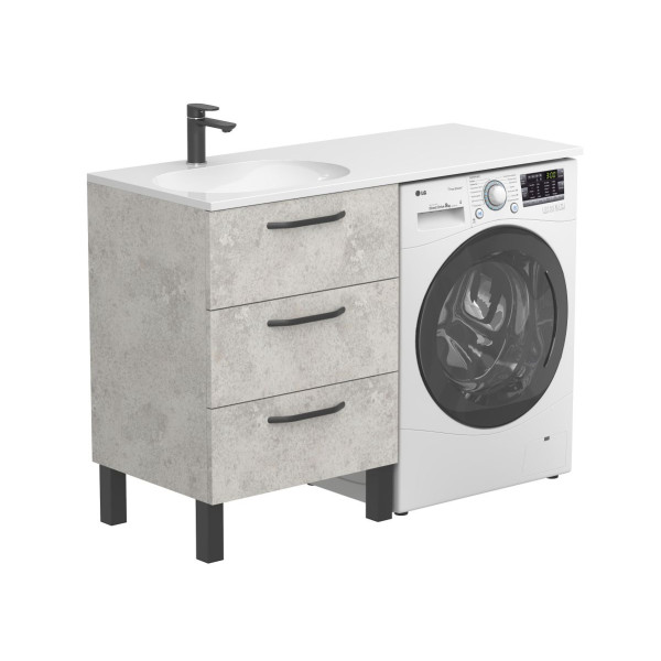 Тумба підлогова TESSA Камінь сірий з умивальником NEW YORK 1200 L