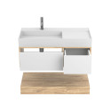 Тумба підвісна DUO Дуб Канзас з умивальником SOUL 1000