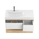 Тумба підвісна DUO Дуб Канзас з умивальником VIOLA 1000 L