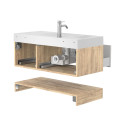 Тумба підвісна DUO Дуб Канзас з умивальником VIOLA 1000 L