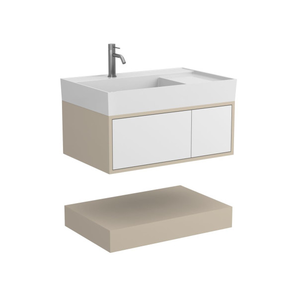 Тумба підвісна DUO Кашемір з умивальником SOUL 800