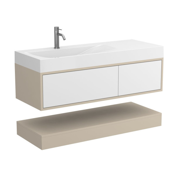 Тумба підвісна DUO Кашемір з умивальником VIOLA 1200 L