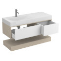 Тумба підвісна DUO Кашемір з умивальником VIOLA 1200 L
