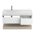 Тумба підвісна DUO Кашемір з умивальником VIOLA 1200 L