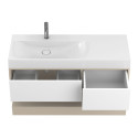 Тумба підвісна DUO Кашемір з умивальником VIOLA 1200 L