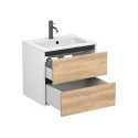 Тумба підвісна NATURA Дуб Небраска з умивальником DELLA 600