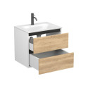 Тумба підвісна NATURA Дуб Небраска з умивальником JESSEL 600