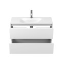 Тумба підвісна NATURA біла матова з умивальником JESSEL 900