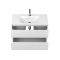 Тумба підвісна NATURA біла матова з умивальником JESSEL 900