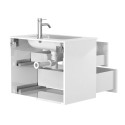 Тумба підвісна NATURA біла глянцева з умивальником DELLA 700