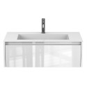 Тумба підвісна UNO біла глянцева з умивальником ERICA 900