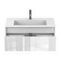 Тумба підвісна UNO біла глянцева з умивальником ERICA 900