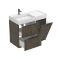 Тумба підлогова ALBA Толедо темне дерево з умивальником SOUL 1000
