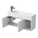 Тумба підвісна AURA біла матова з умивальником SHANGHAI L