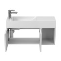 Тумба підвісна AURA біла матова з умивальником SHANGHAI L