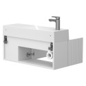 Тумба підвісна AURA біла матова з умивальником SHANGHAI L