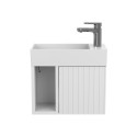 Тумба підвісна AURA біла soft-touch з умивальником TONI 450