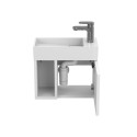 Тумба підвісна AURA біла soft-touch з умивальником TONI 450