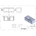 Тумба підвісна BASE МДФ фарбований Білий 0300n, soft-touch з умивальником JESSEL 1000