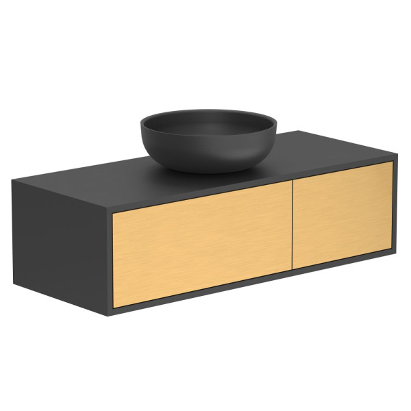 Тумба підвісна CLOUD 1100 Пікасо золото з умивальником MOON