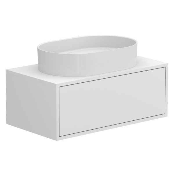 Тумба підвісна CLOUD 800 Біла матова з умивальником KIRA