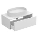 Тумба підвісна CLOUD 800 Біла матова з умивальником KIRA