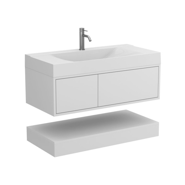 Тумба підвісна DUO Біла з умивальником FLY 1000