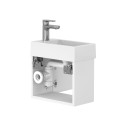 Тумба підвісна MINIMA біла матова з умивальником FARO