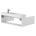 Тумба підвісна MINIMA МДФ фарбований Білий 0300n, soft-touch з умивальником TONI 1050