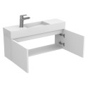 Тумба підвісна MINIMA біла матова з умивальником TONI 850