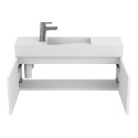 Тумба підвісна MINIMA біла матова з умивальником TONI 850