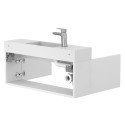 Тумба підвісна MINIMA біла матова з умивальником TONI 850
