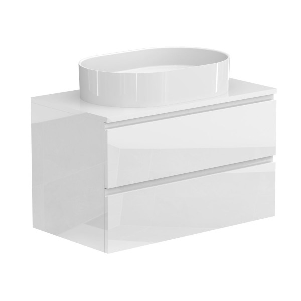 Тумба підвісна MONO 800 Біла глянцева з умивальником KIRA