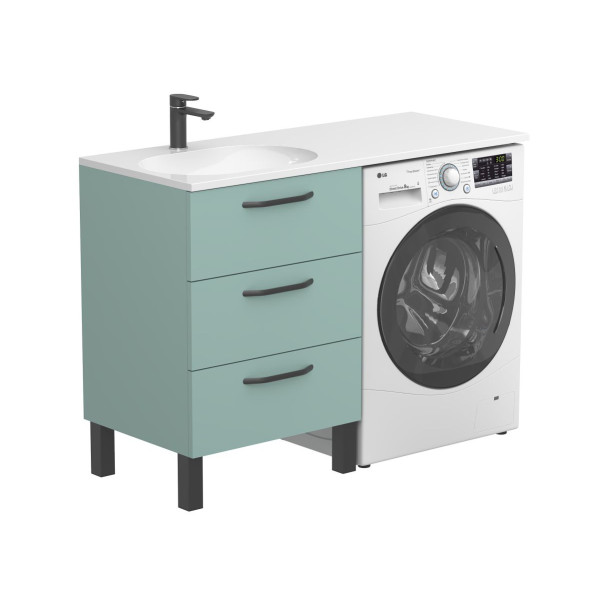 Тумба підлогова TESSA Зелена з умивальником NEW YORK 1200 L