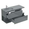 Тумба підвісна URBAN Сіра глянцева з умивальником NEW YORK 1200 L