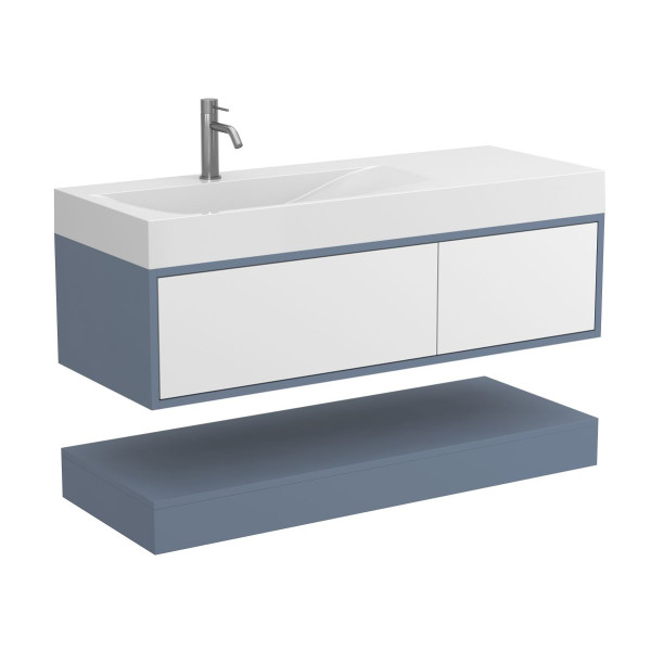 Тумба підвісна DUO Сірий з умивальником VIOLA 1200 L