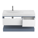 Тумба підвісна DUO Сірий з умивальником VIOLA 1200 L