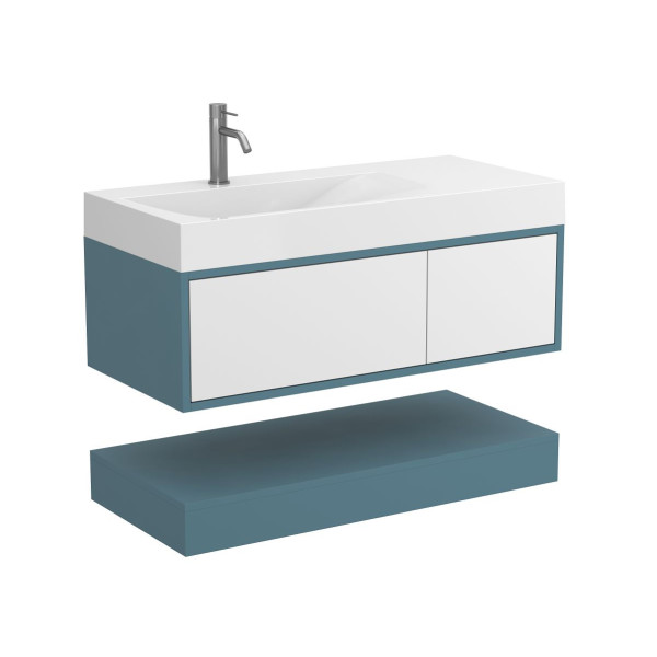 Тумба підвісна DUO Камінь зелений з умивальником VIOLA 1000 L