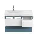 Тумба підвісна DUO Камінь зелений з умивальником VIOLA 1000 L