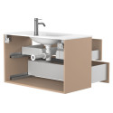 Тумба підвісна NATURA капучіно, з умивальником JESSEL 900