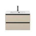 Тумба підвісна NATURA кашемір, МДФ, з умивальником DELLA 800