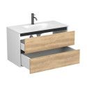 Тумба підвісна NATURA Дуб Небраска з умивальником JESSEL 900