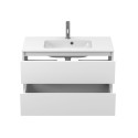 Тумба підвісна NATURA біла матова з умивальником DELLA 900