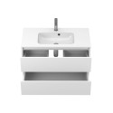 Тумба підвісна NATURA біла матова з умивальником DELLA 900