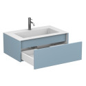 Тумба підвісна UNO блакитна з умивальником ERICA 800
