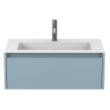 Тумба підвісна UNO блакитна з умивальником ERICA 800