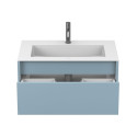 Тумба підвісна UNO блакитна з умивальником ERICA 800